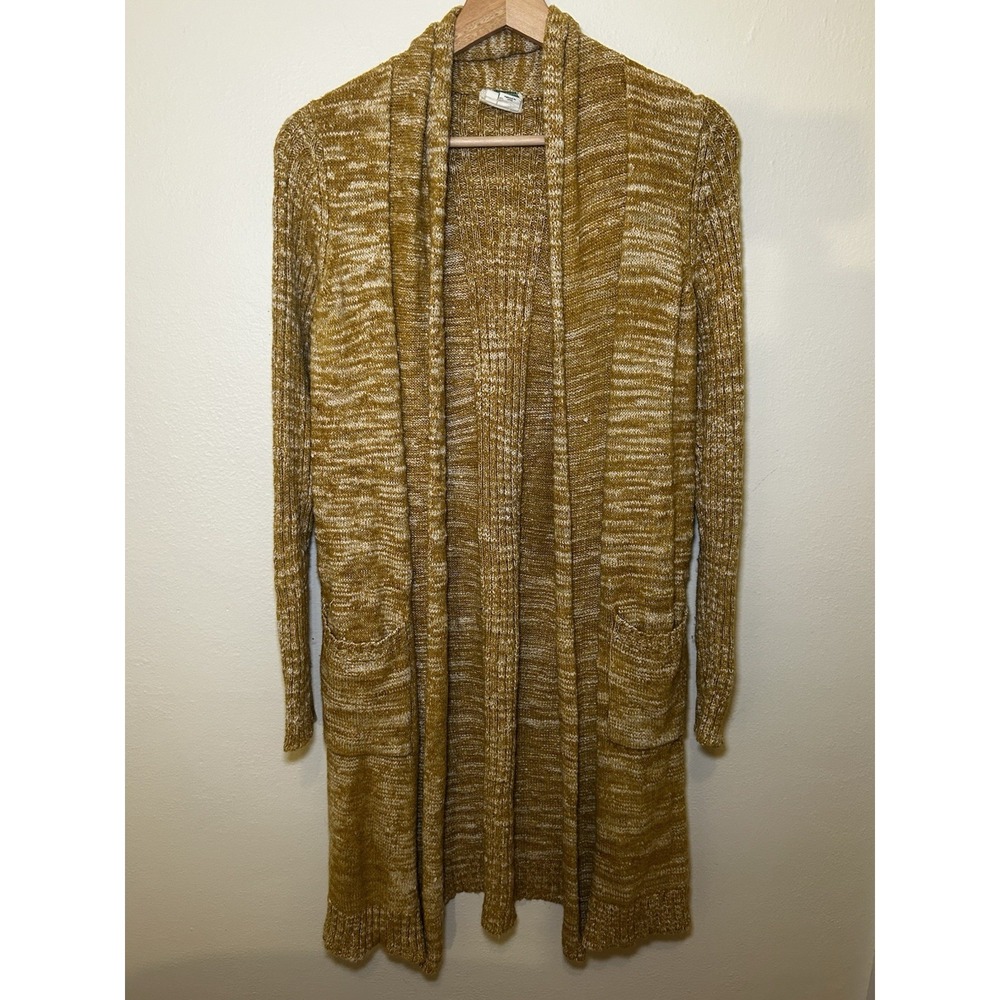 Anthropologie Yellow Marled Knit Abigail Duster Sweater With Pockets Size XS‎